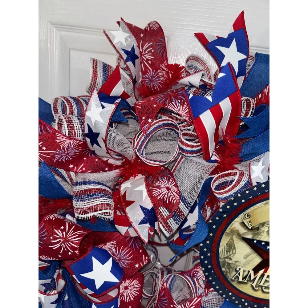 God Bless America Fourth July Wreath